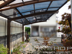 のカーポート カーブポートシグマIII 耐風圧強度仕様 積雪〜30cm対応＋耐風圧強度仕様オプション一式(着脱式サポート・屋根材ホルダー・母屋補強材) 施工例