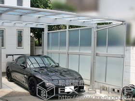 のカーポート エフルージュ ツイン 積雪〜20cm対応+サイドパネル 施工例