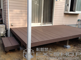 のウッドデッキ リウッドデッキ 200＋独立式リウッドステップ2型 施工例