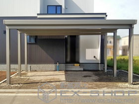 のカーポート テリオスポートIII 4500 2台用 角柱6本仕様 積雪〜150cm対応 施工例