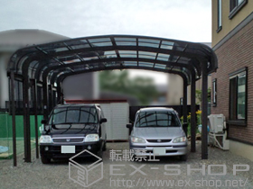 のカーポート テールポートシグマIII 1500 ワイド 積雪〜50cm対応+ 収納式物干し 標準 2本入 施工例