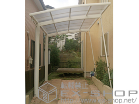 のカーポート レイナポートグラン　積雪〜20cm対応＋着脱式サポート ハイロング用 2本入り×1 施工例