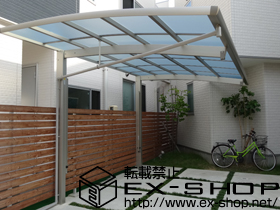 のカーポート レイナポートREグラン 前下がり 積雪〜20cm対応＋着脱式サポート柱　標準・ハイルーフ兼用　2本入り 施工例