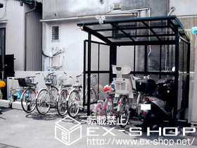 のサイクルポート・駐輪場 カーブパークシグマIII パネル3面囲い 積雪〜20cm対応 施工例