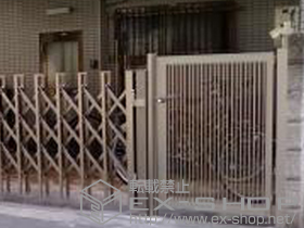 の門扉 プレスタ門扉 2型 細たて桟 片開き 柱使用 施工例