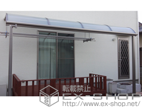 のテラス屋根 ライザーテラスII R型 テラスタイプ 単体 積雪〜20cm対応+吊り下げ物干し 標準 2本入り 施工例