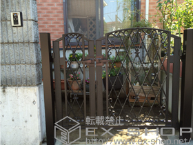 の門扉 ファンタジア門扉1型 両開き親子　門柱使用 施工例