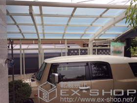 のカーポート レイナポートグラン　積雪〜20cm対応+レイナポートグラン　サイドパネル+レイナポートグラン　着脱式サポート柱　標準・ハイルーフ兼用　2本入 施工例