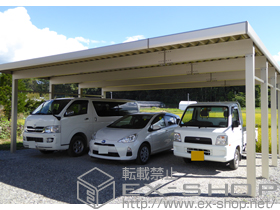 のカーポート ジーポートneo Aタイプ 3台用 角柱8本仕様 標準鼻隠し 積雪〜100cm対応 施工例