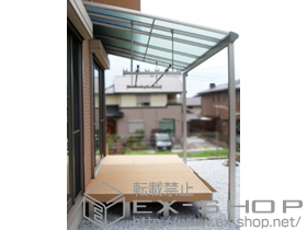 のテラス屋根 ヴェクターテラス F型 テラスタイプ 単体 積雪〜20cm対応+吊り下げ物干し（ワイド） 標準2本入り 施工例