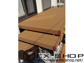 のウッドデッキ リウッドデッキ 200＋段床2段 / 間口約1,200mm /片側面タイプ＋床下囲い部材一式 正面・両側面/各2段 施工例