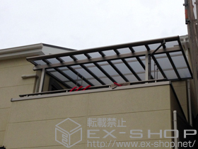 のバルコニー・ベランダ屋根 パワーアルファ F型 屋根タイプ 単体 積雪〜30cm対応+吊下げ物干し 標準 2本入×1 施工例