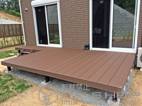 のウッドデッキ リウッドデッキ 200+ リウッドステップ5型 2段×1 施工例