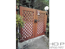 の門扉 ステイウッド門扉2型 両開き 支柱A使用 施工例