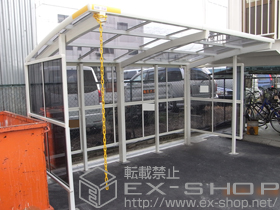 のサイクルポート・駐輪場 カーブパークシグマIII パネル3面囲い 積雪〜20cm対応 施工例