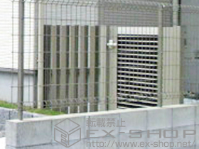 の門扉 ルシアス門扉CW02型 横目隠し 片開き 複合カラー 門柱使用 施工例