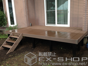 のウッドデッキ リウッドデッキ 200＋リウッドステップ5型 Hタイプ（3段）×1 施工例