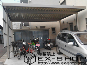 のカーポート テリオスポートIII 900 2台用 角柱4本仕様 積雪〜30cm対応＋サイドパネル(ポリカーボネート) 施工例