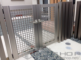 の門扉 エクスライン門扉3型 両開き　門柱使用 施工例