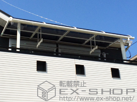 のバルコニー・ベランダ屋根 ライザーテラスII R型 屋根タイプ 単体 積雪〜20cm対応＋吊り下げ式物干し　標準2本入り 施工例