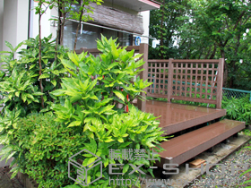 のウッドデッキ リウッドデッキ 200+段床セット 1段 正面タイプ 施工例