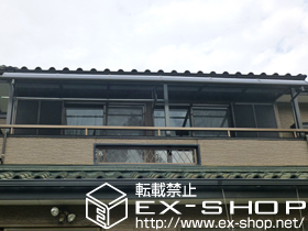 のバルコニー・ベランダ屋根 ライザーテラスII R型 屋根タイプ 連棟 積雪〜20cm対応＋吊り下げ物干し 標準 2本入 施工例