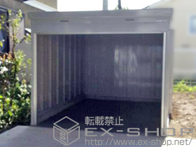 の物置・屋外倉庫 FXN-2634S バイク保管庫 土間タイプシリーズ スタンダード+壁パネル4枚分 施工例