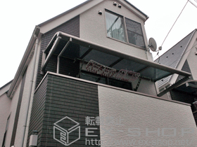 のバルコニー・ベランダ屋根 ライザーテラスII R型 ルーフタイプ 単体 積雪〜20cm対応+ルーフ用竿掛け　4個入り 施工例