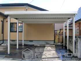 のカーポート ジーポートneo Bタイプ 2台用 角柱6本仕様 標準鼻隠し 積雪〜100cm対応 施工例