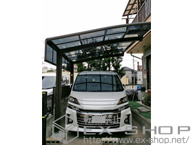 のカーポート カーブポートシグマIII 積雪〜20cm対応＋着脱式サポート（1本入り）＋サイドパネル 施工例