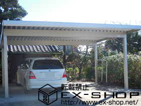 のカーポート ジーポートneo 2台用 Aタイプ 角柱4本仕様 標準鼻隠し 積雪〜100cm対応 施工例