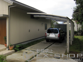 のカーポート レイナポートグラン 縦連棟　積雪〜20cm対応＋レイナポートグラン用着脱式サポート 標準・ハイルーフ兼用 (2本入り) 施工例