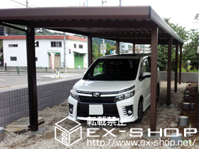 のカーポート レオンポートneo 縦連棟 標準鼻隠し 角柱8本仕様 積雪〜50cm対応 施工例