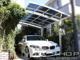 のカーポート カーブポートシグマIII 積雪〜20cm対応＋着脱式サポート　ロング柱23用(1本入り2セット) 施工例