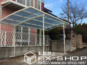 のカーポート レイナポートグラン　積雪〜20cm対応＋標準・ハイルーフ兼用 着脱式サポート (2本入り)＋斜め切詰用前枠 施工例