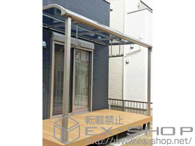 のテラス屋根 プレシオステラス R型 テラスタイプ 単体 積雪〜20cm対応＋吊下げ物干し 標準 2本入 施工例