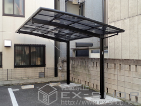 のカーポート カーブポートシグマIII 積雪〜20cm対応＋着脱式サポート ロング柱23 1本入り×2 施工例