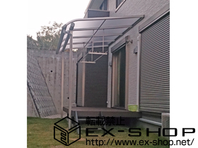 のテラス屋根 プレシオステラス R型 テラスタイプ 単体 積雪〜20cm対応＋吊り下げ式物干し 施工例