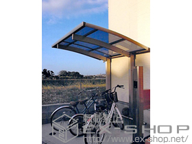 のサイクルポート・駐輪場 プレシオスポート ミニ 積雪〜20cm対応＋車止めバー L22用 施工例