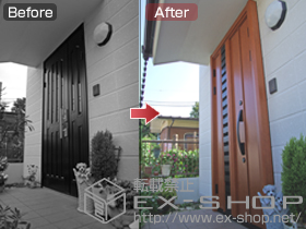 の玄関ドア ラフォースR2玄関ドア59型 親子開き(左吊元) 断熱K4仕様 施工例