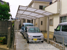 のカーポート プレシオスポート 縦連棟 積雪〜20cm対応＋縦連棟用　着脱式サポート（2本入り） 施工例