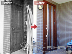 の玄関ドア リシェントK4仕様 22片開きR 300型 施工例