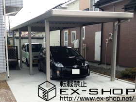 のカーポート ジーポートneo Aタイプ 縦連棟 角柱8本柱 標準鼻隠し 積雪〜100cm対応 施工例