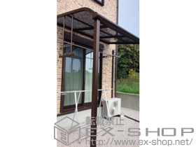 のテラス屋根 プレシオステラス R型 テラスタイプ 単体 積雪〜20cm対応＋吊り下げ式物干し　標準　2本入り 施工例