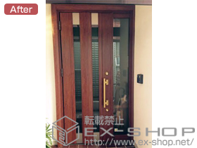 の玄関ドア リシェントアルミ仕様 22片袖L(ランマ無し) M2型 施工例