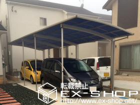 のカーポート プレシオスポート 縦連棟 積雪〜20cm対応＋着脱式補助柱 2本入×2 施工例