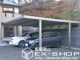 のカーポート テリオスポートIII 3000 2台用 間口延長 角柱4本 積雪〜100cm対応 施工例