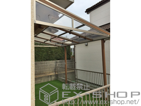 のテラス屋根 樹の木テラス テラスタイプ 標準タイプ 積雪〜20cm対応＋内部日除け・日除け開閉棒含む＋側面フィックス/ポリカーボネート（クリア） 施工例