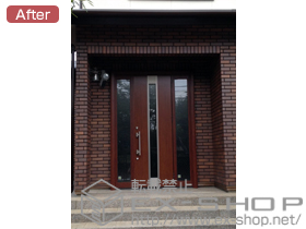 の玄関ドア リシェントK4仕様 22両袖R200型 ※袖飾り取付け孔加工なし 施工例