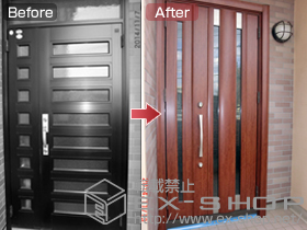 の玄関ドア リシェントK4仕様 22親子R M2型 施工例